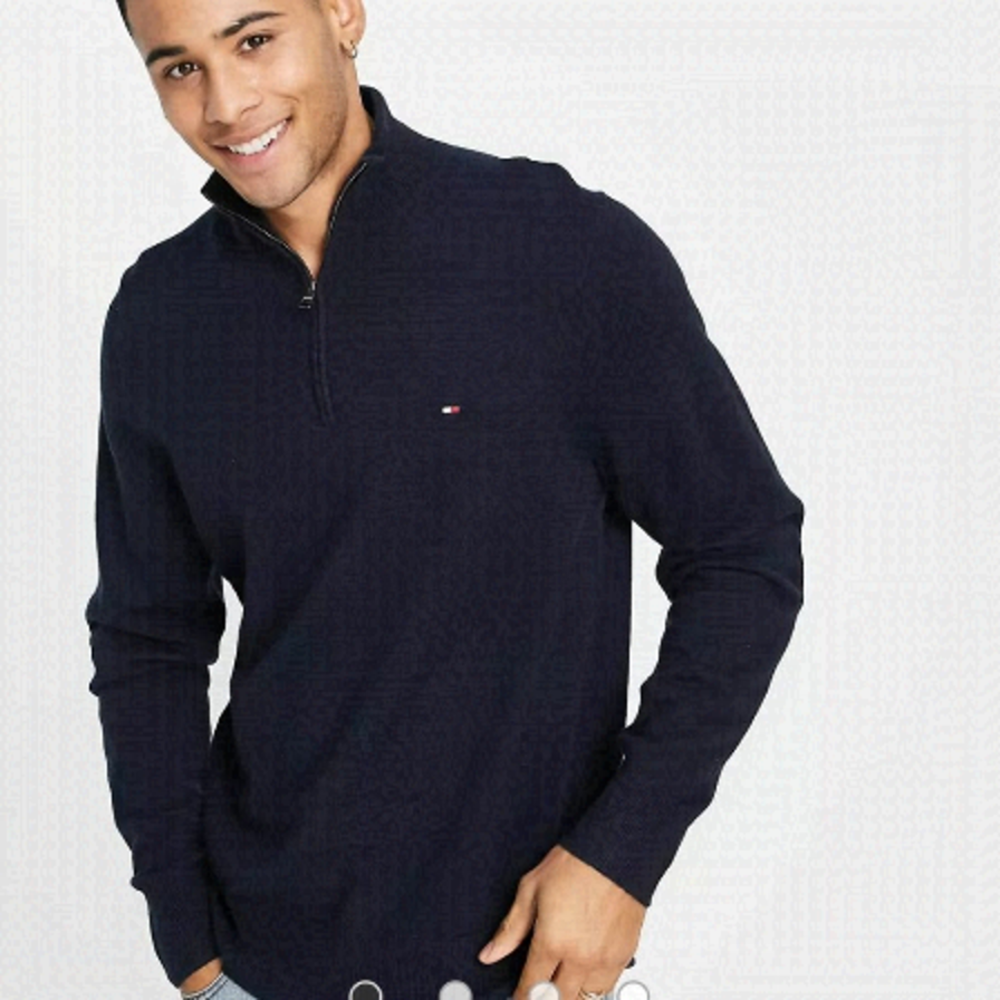 Tommy Hilfiger quarter zip mock neck sweater new medium